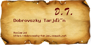 Dobrovszky Tarján névjegykártya